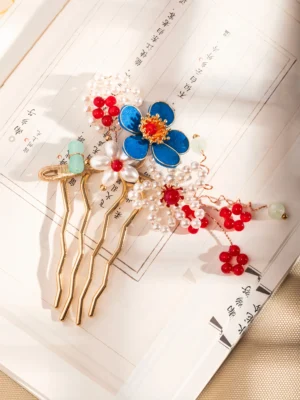 Beaded Velvet Hair Comb